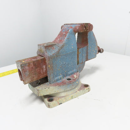LS Starrett 924 Athol 4" Wide x 6" Open Swivel Base Bench Mount Machinists Vise
