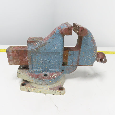 LS Starrett 924 Athol 4" Wide x 6" Open Swivel Base Bench Mount Machinists Vise