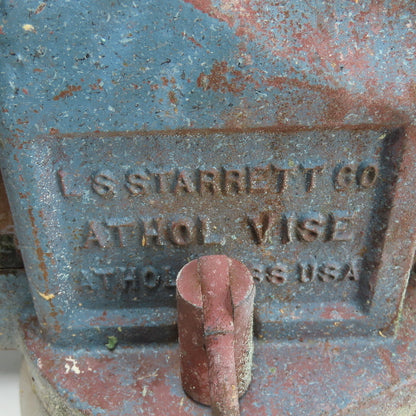 LS Starrett 924 Athol 4" Wide x 6" Open Swivel Base Bench Mount Machinists Vise