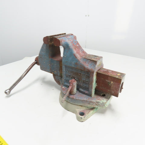 LS Starrett 924 Athol 4" Wide x 6" Open Swivel Base Bench Mount Machinists Vise
