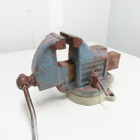 LS Starrett 924 Athol 4" Wide x 6" Open Swivel Base Bench Mount Machinists Vise