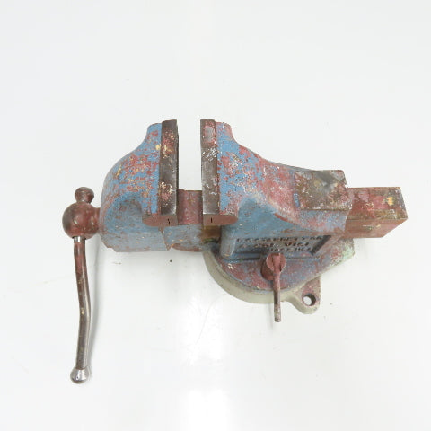 LS Starrett 924 Athol 4" Wide x 6" Open Swivel Base Bench Mount Machinists Vise