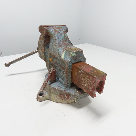 LS Starrett 924 Athol 4" Wide x 6" Open Swivel Base Bench Mount Machinists Vise