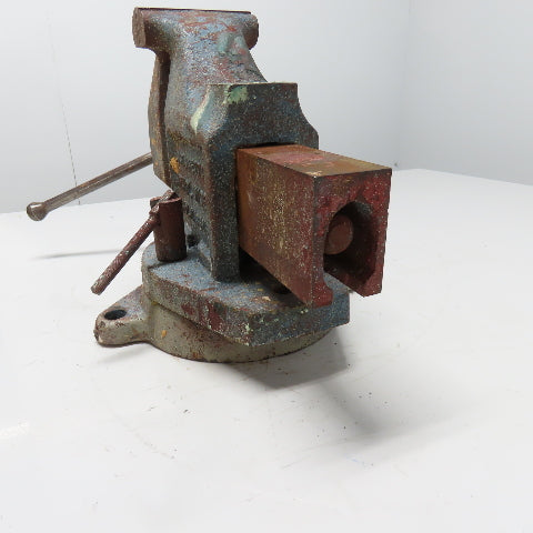 LS Starrett 924 Athol 4" Wide x 6" Open Swivel Base Bench Mount Machinists Vise