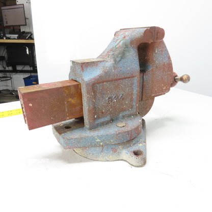 LS Starrett 924 Athol 4" Wide x 6" Open Swivel Base Bench Mount Machinists Vise