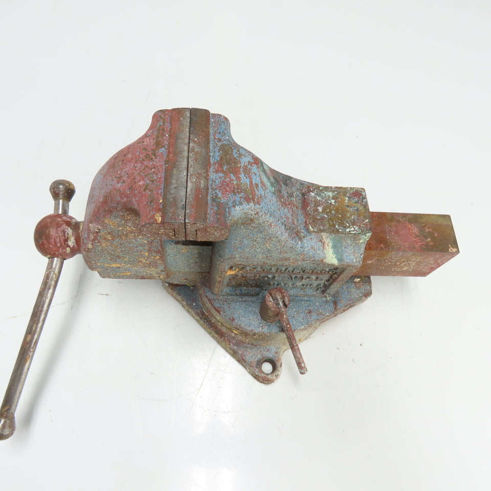 LS Starrett 924 Athol 4" Wide x 6" Open Swivel Base Bench Mount Machinists Vise