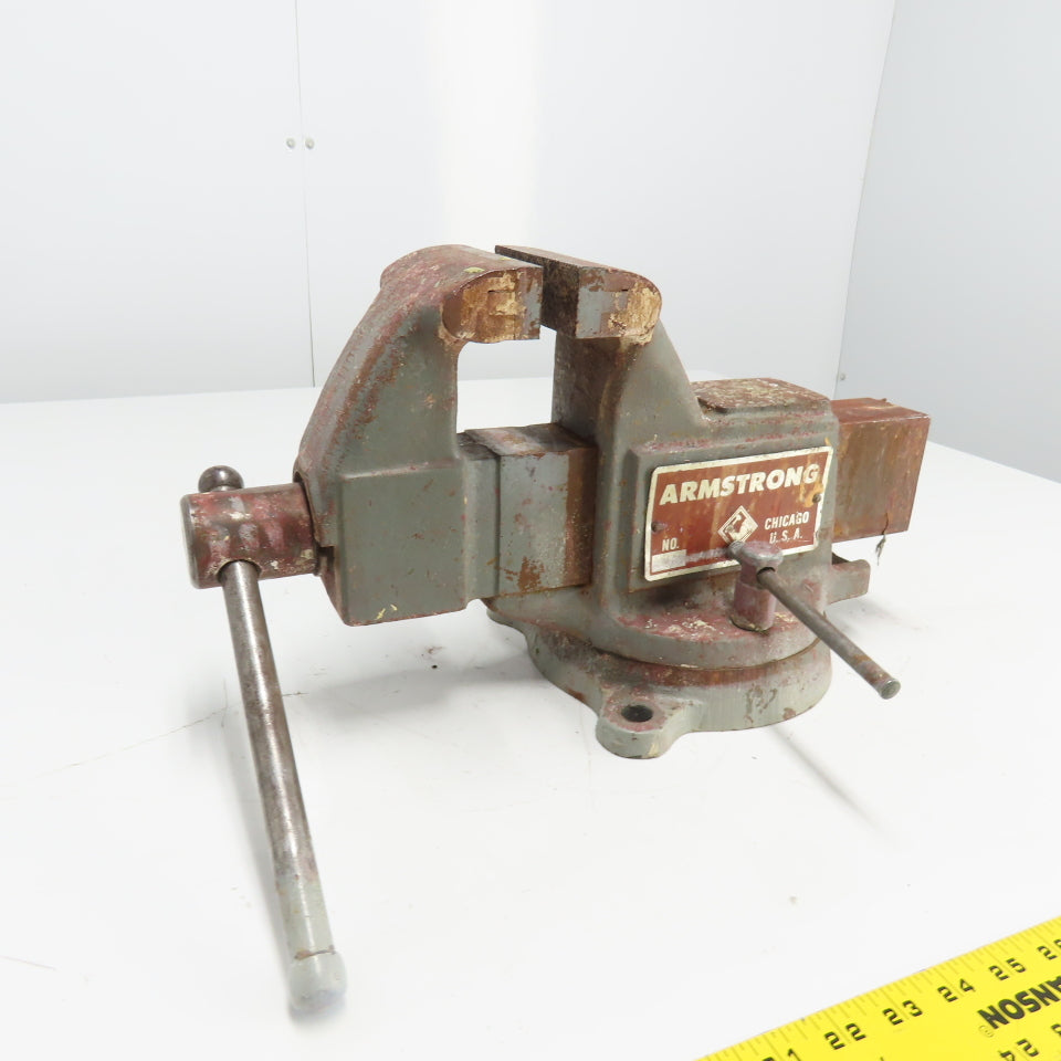 Armstrong 4" Wide x 6" Open Swivel Base Bench Mount Machinists Vise