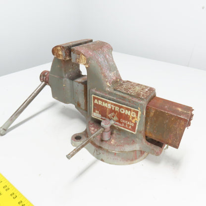 Armstrong 4" Wide x 6" Open Swivel Base Bench Mount Machinists Vise