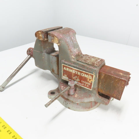 Armstrong 4" Wide x 6" Open Swivel Base Bench Mount Machinists Vise