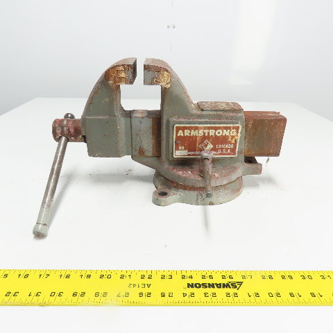 Armstrong 4" Wide x 6" Open Swivel Base Bench Mount Machinists Vise