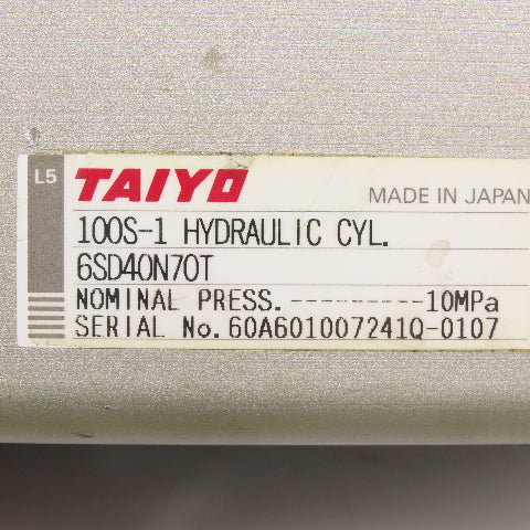 Taiyo 6SD40N70T 40mm Bore 70mm Stroke Double Acting Hydraulic Cylinder