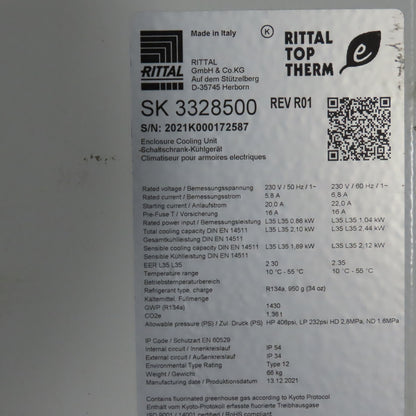 Rittal SK 3328500 Top Therm Wall Mount Enclosure Cooling Unit 230V 1PH