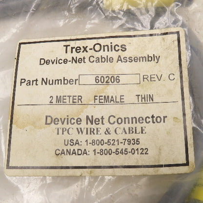 Trex-Onics 60206 Device Net Cable Assembly 2M Female