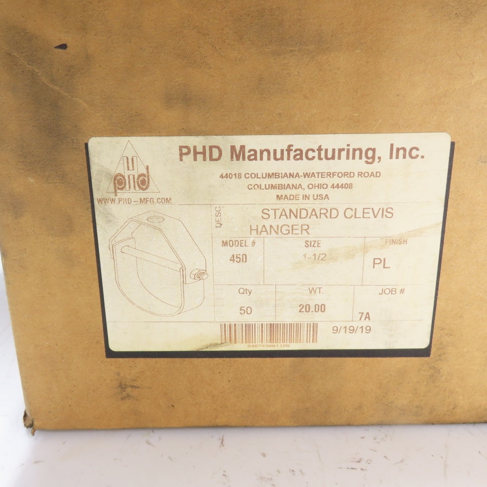 PHD 450-451 Adjustable Clevis Hanger 1-1/2" Pipe Lot Of 48