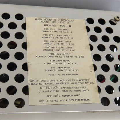 Sola 63-23-150-8 Mini / Micro Computer Regulator Power Conditioner 95-520V Input