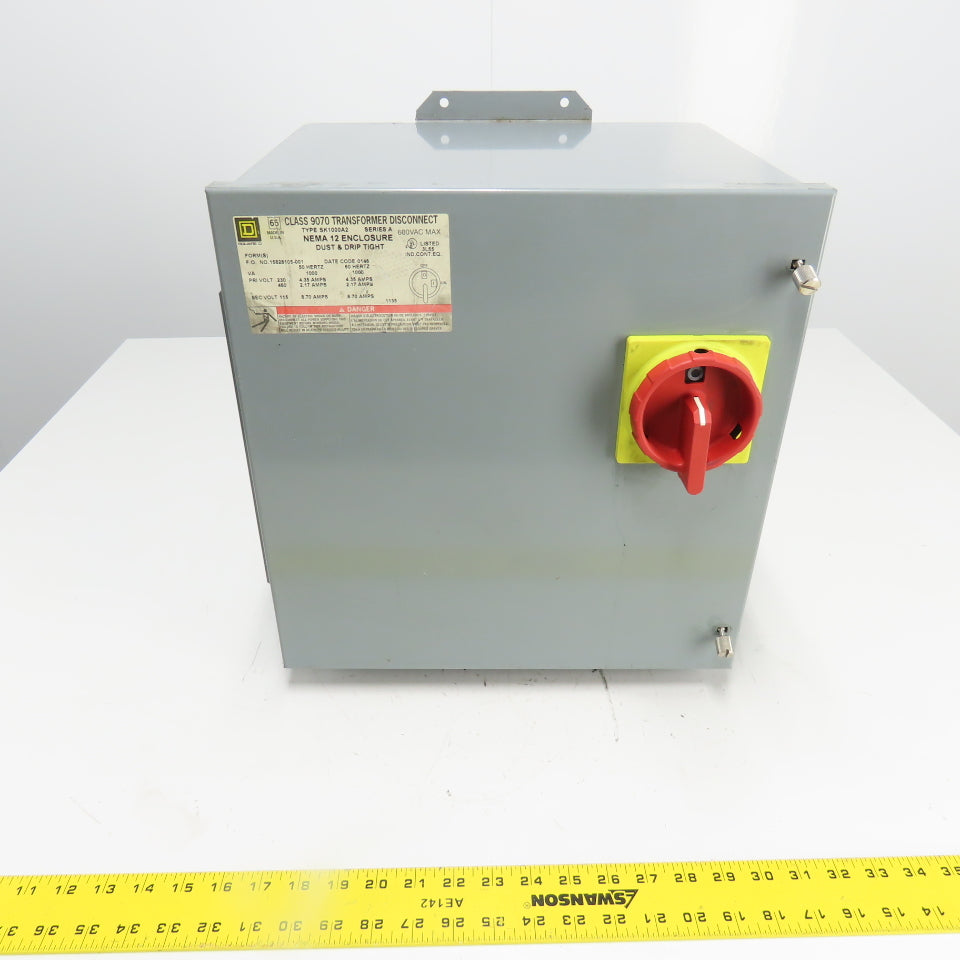 Square D SK1000A2 Class 9070 1000VA Transformer Disconnect 230/460V Pri 115V Sec
