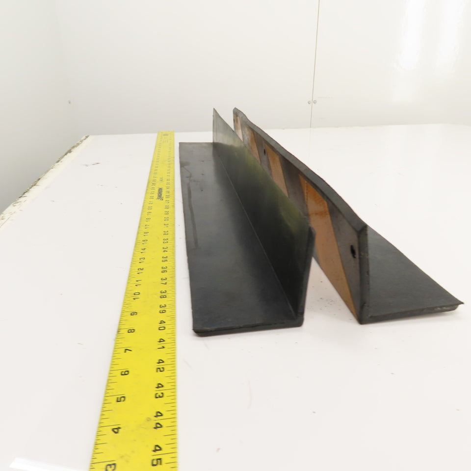 3.5" x 3.5" x 31.5" Long Reflective Rubber Corner Guard Black & Yellow Lot Of 2