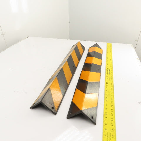 3.5" x 3.5" x 31.5" Long Reflective Rubber Corner Guard Black & Yellow Lot Of 2