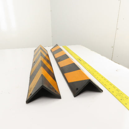 3.5" x 3.5" x 31.5" Long Reflective Rubber Corner Guard Black & Yellow Lot Of 2