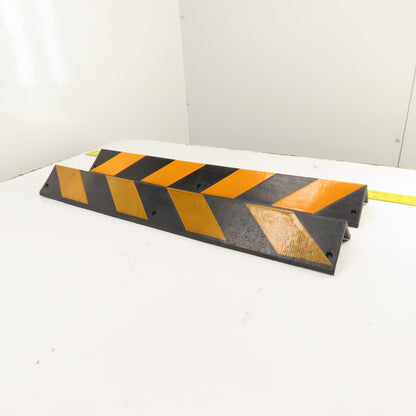 3.5" x 3.5" x 31.5" Long Reflective Rubber Corner Guard Black & Yellow Lot Of 2