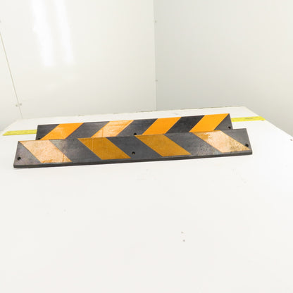 3.5" x 3.5" x 31.5" Long Reflective Rubber Corner Guard Black & Yellow Lot Of 2