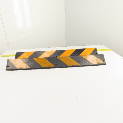 3.5" x 3.5" x 31.5" Long Reflective Rubber Corner Guard Black & Yellow Lot Of 2