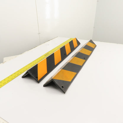 3.5" x 3.5" x 31.5" Long Reflective Rubber Corner Guard Black & Yellow Lot Of 2