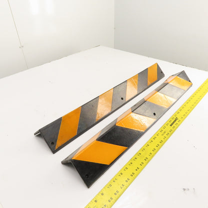 3.5" x 3.5" x 31.5" Long Reflective Rubber Corner Guard Black & Yellow Lot Of 2