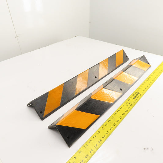 3.5" x 3.5" x 31.5" Long Reflective Rubber Corner Guard Black & Yellow Lot Of 2