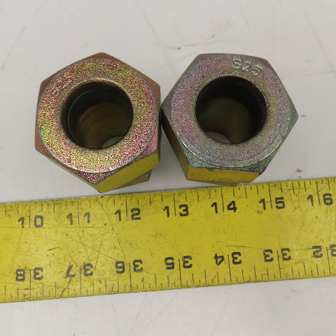 1" Compression x 1" NPT Straight Steel Hydraulic Tube Fitting Lot Of 2