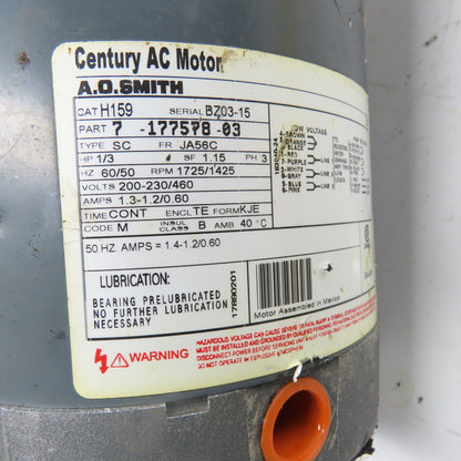 Allen-Lander 3192-FT-01L-024 60:1 Ratio Gear Motor 28.75RPM Output 230/460V 3Ph