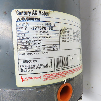 Allen-Lander 3192-FT-01L-024 60:1 Ratio Gear Motor 28.75RPM Output 230/460V 3Ph