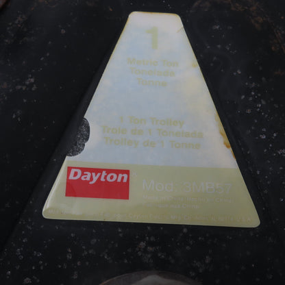 Dayton 3MB57 1 Ton Push/Pull Ball Bearing Hoist Trolley 4" - 8" Flange