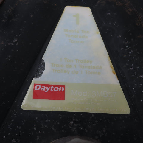 Dayton 3MB57 1 Ton Push/Pull Ball Bearing Hoist Trolley 4" - 8" Flange