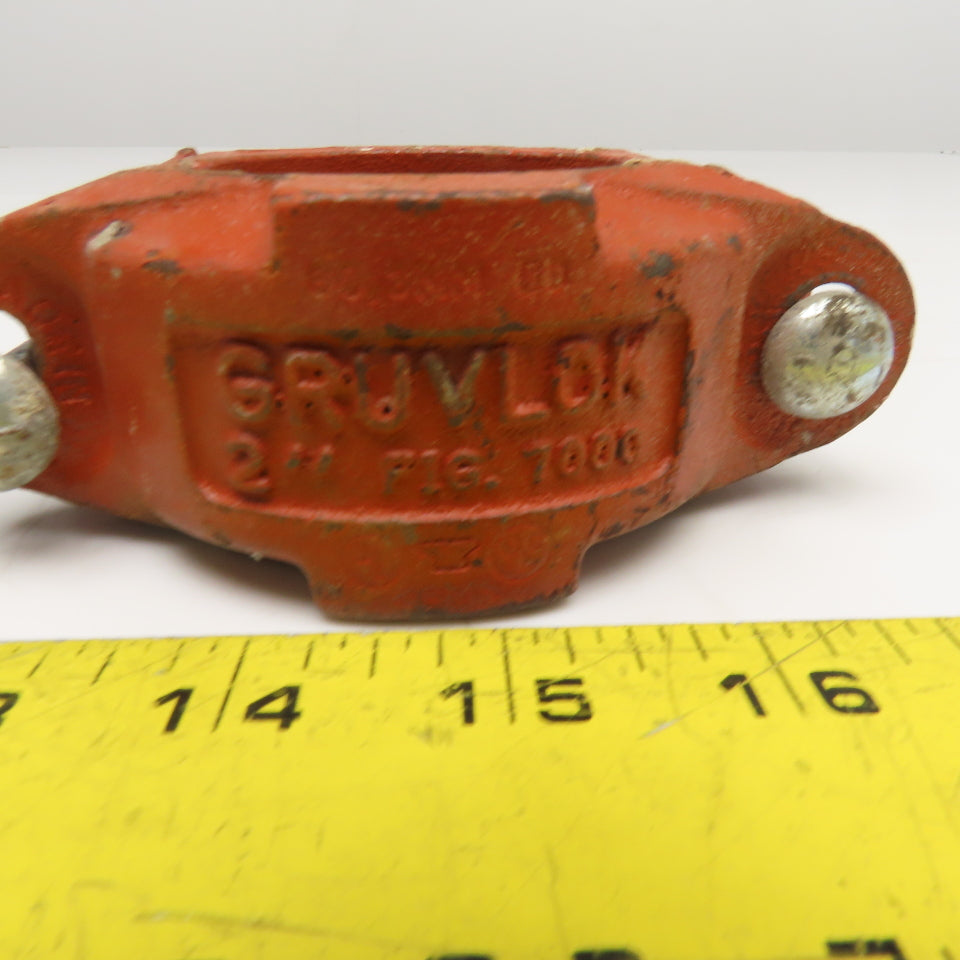Gruvlok Fig. 7000 2" Ductile Iron Rigid Pipe Coupling Purple Seal Lot Of 2
