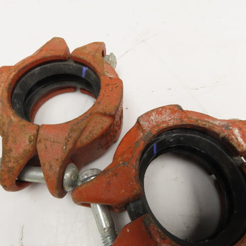 Gruvlok Fig. 7000 2" Ductile Iron Rigid Pipe Coupling Purple Seal Lot Of 2