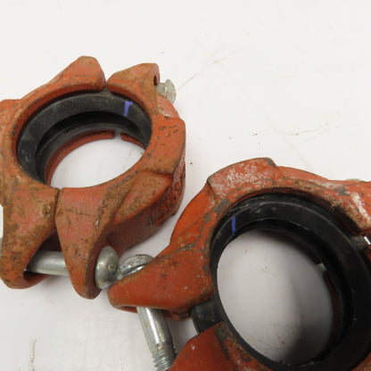 Gruvlok Fig. 7000 2" Ductile Iron Rigid Pipe Coupling Purple Seal Lot Of 2