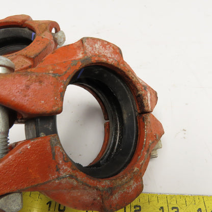 Gruvlok Fig. 7000 2" Ductile Iron Rigid Pipe Coupling Purple Seal Lot Of 2