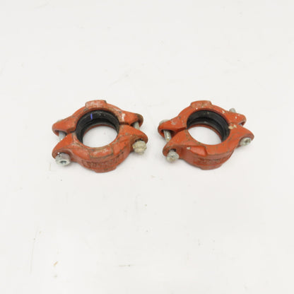 Gruvlok Fig. 7000 2" Ductile Iron Rigid Pipe Coupling Purple Seal Lot Of 2