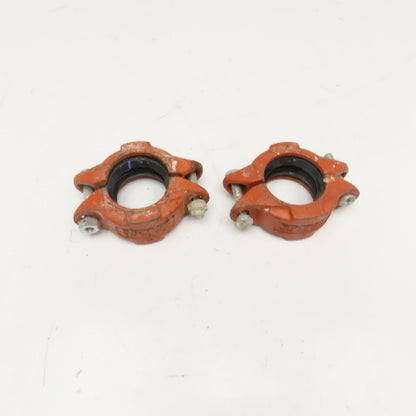 Gruvlok Fig. 7000 2" Ductile Iron Rigid Pipe Coupling Purple Seal Lot Of 2