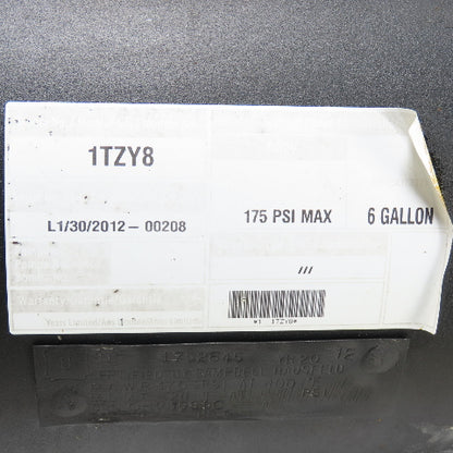Speedaire 1TZY8 6 Gallon Horizontal Air Tank 175PSI Max