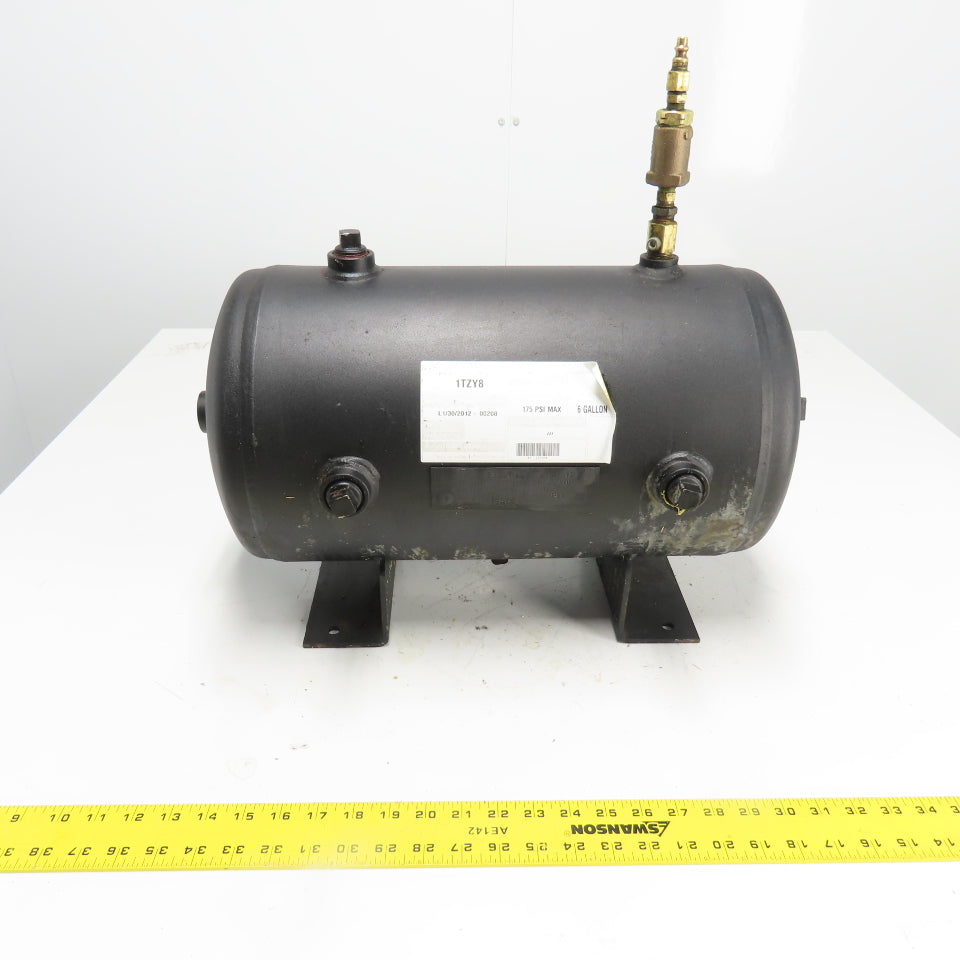 Speedaire 1TZY8 6 Gallon Horizontal Air Tank 175PSI Max