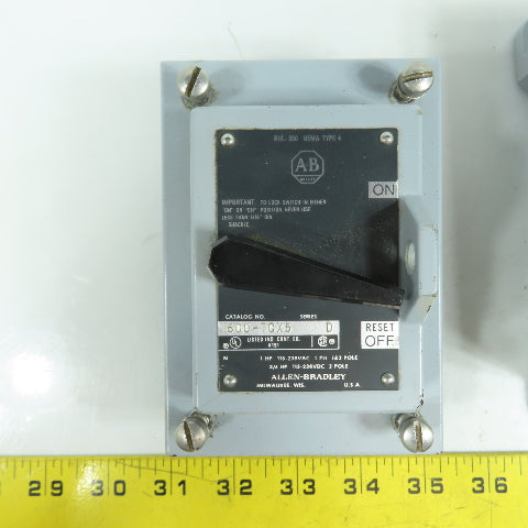 Allen Bradley 600-TCX5 Ser D Manual Motor Starter Switch 1HP 1PH 115-230V Nema 4