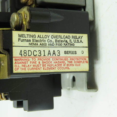 Furnas 14DP32AF Size 1 Motor Starter Contactor 600V 27A 120V Coil W/ Overload