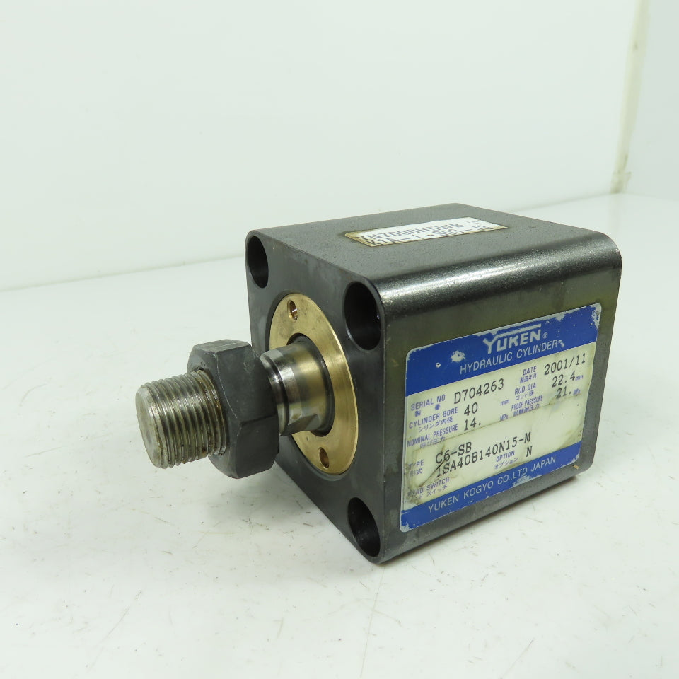 Yuken C6-SB 1SA40B140N15 Double Acting Hydraulic Cylinder 40mm Bore 15mm Stroke