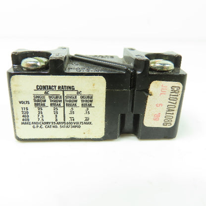 General Electric CR1070A108G Push Button Limit Switch 600V