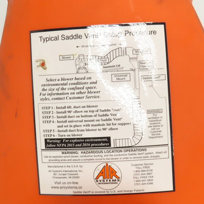 Air Systems 8" Duct Carrier Saddle Vent 48" OAL