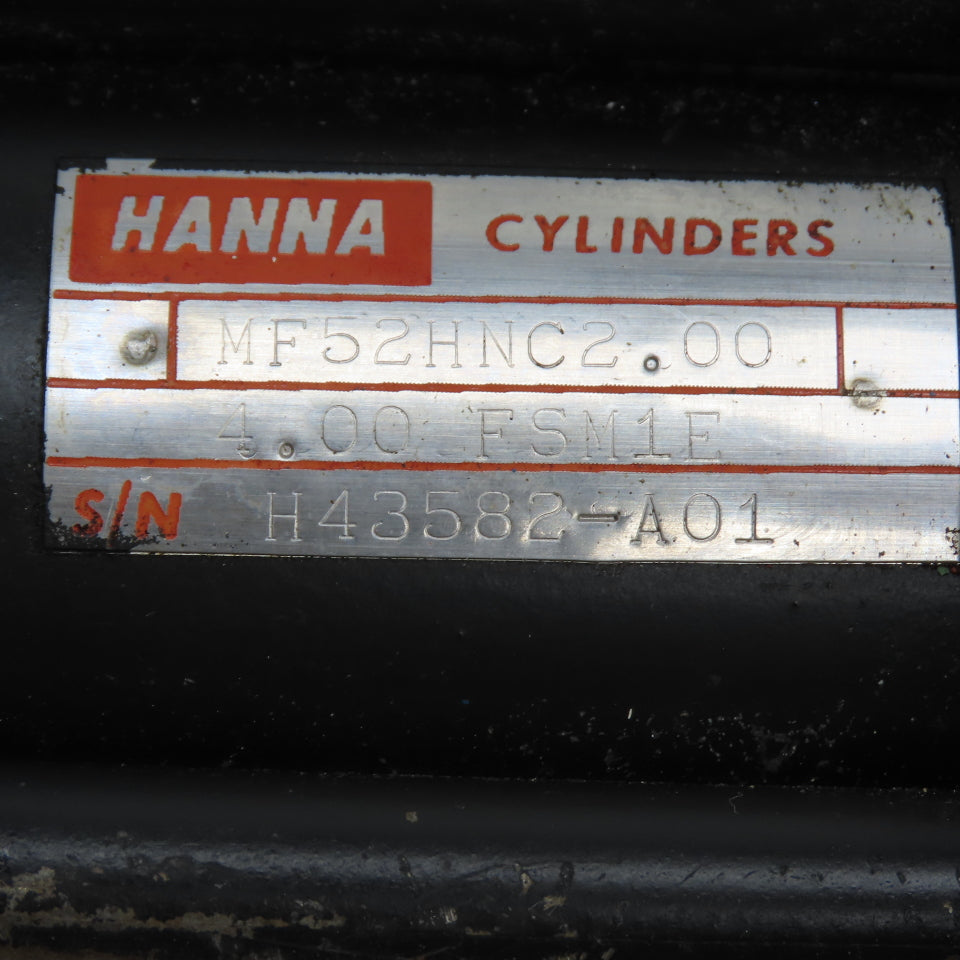 Hanna MF52HNC2.00 Double Acting Hydraulic Cylinder W/ Valve 2" Bore 4" Stroke