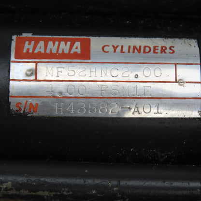 Hanna MF52HNC2.00 Double Acting Hydraulic Cylinder W/ Valve 2" Bore 4" Stroke