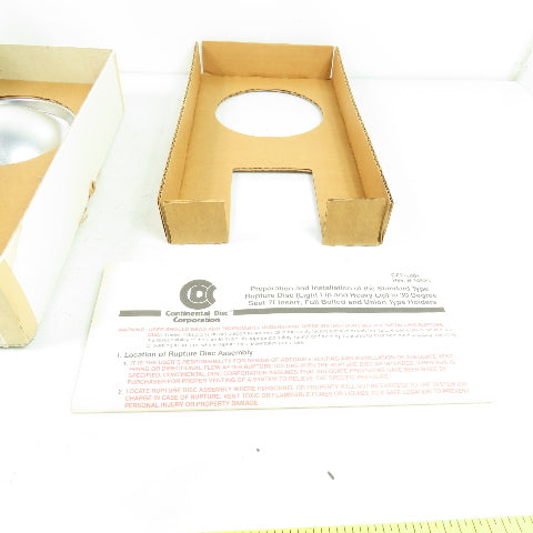 Continental Disk STD-V 3" Rupture Disk 316-Teflon-316 166 PSIG @ 70°F